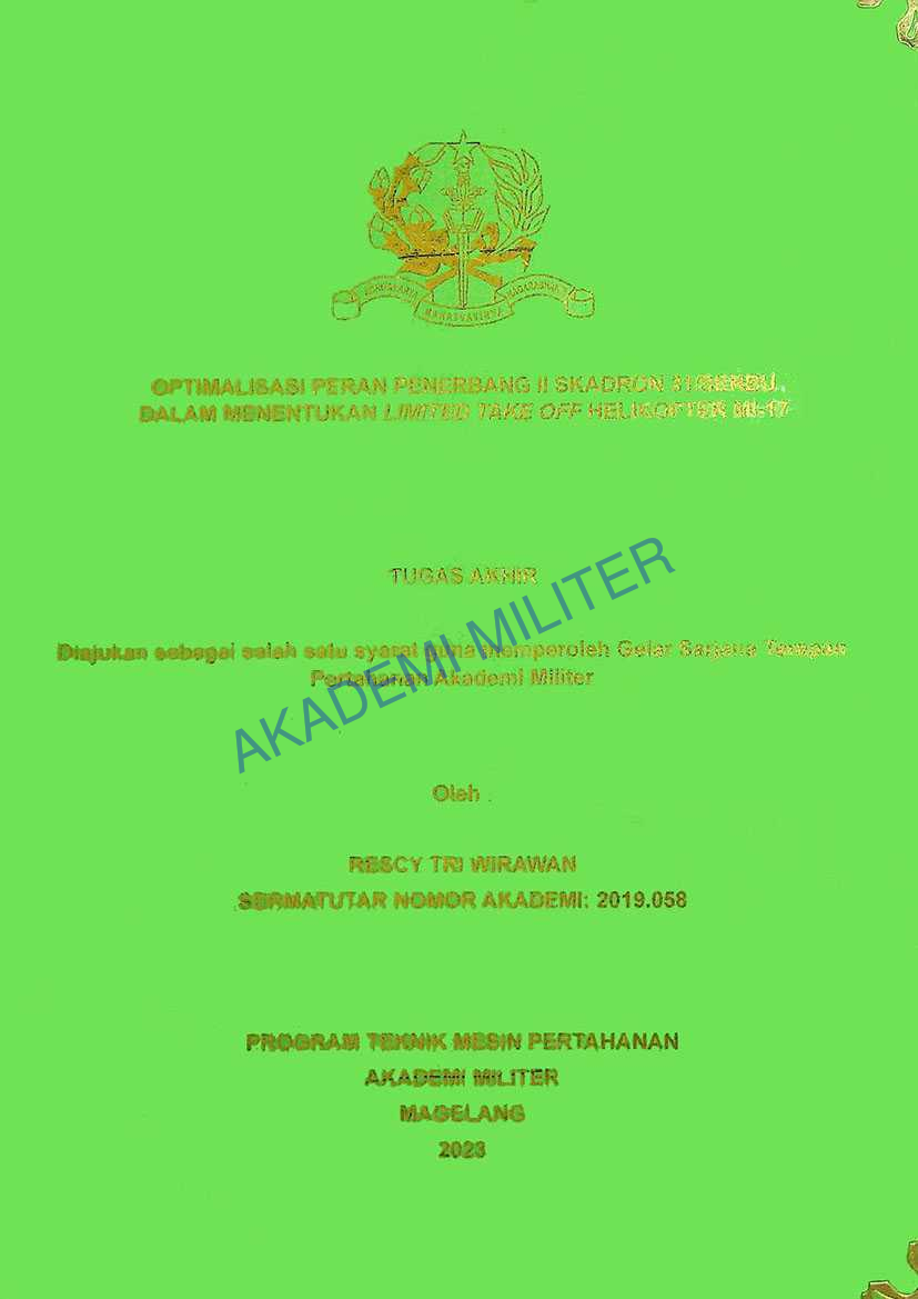 OPTIMALISASI PERAN PENERBANG II SKADRON 31/SERBU DALAM MENENTUKAN LIMITED TAKE OFF HELIKOPTER MI-17